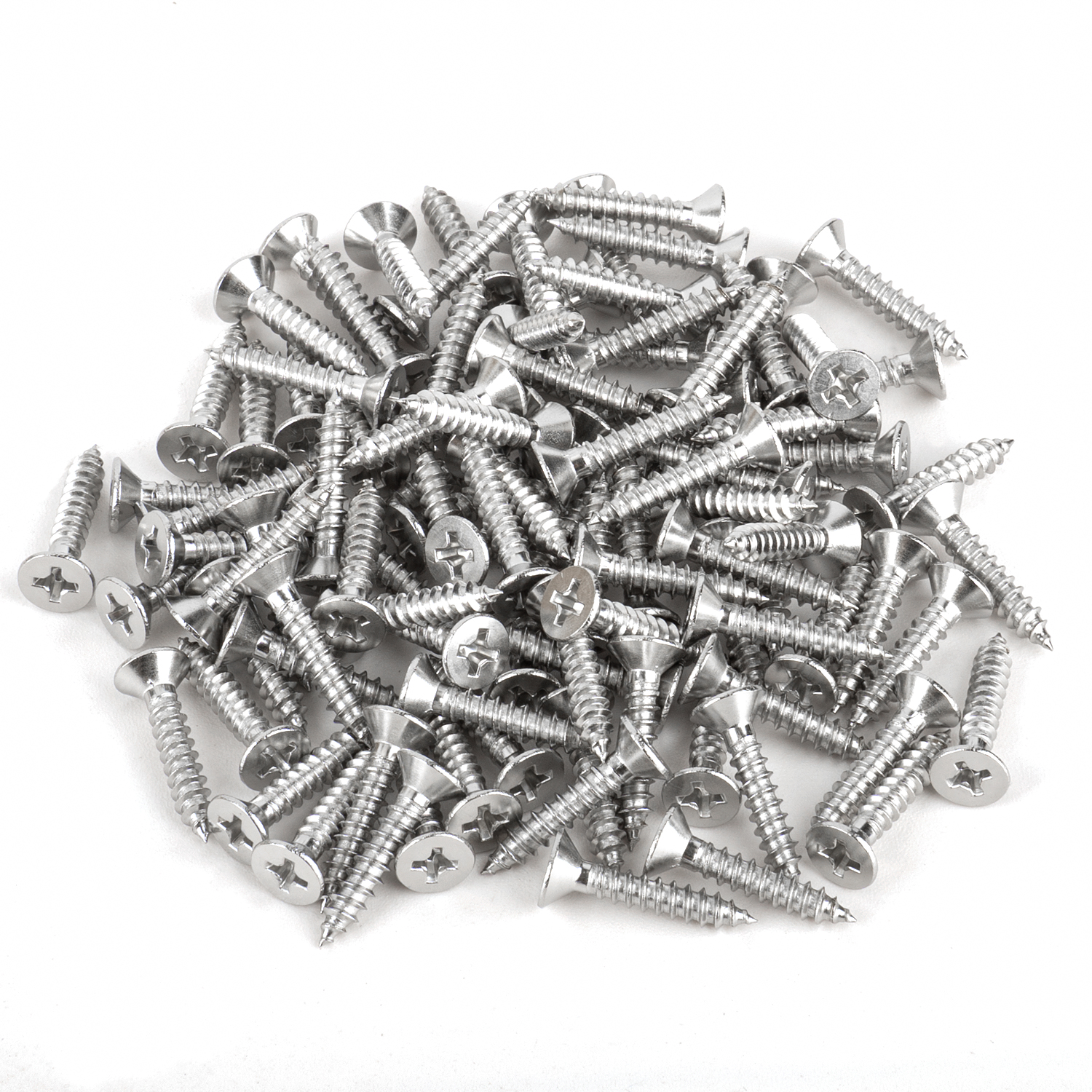 SELIKOUR 100 Pieces #6 X 3/4'' Phillips Countersunk Head Wood Screws, Self-Tapping Screws, 304 Stainless Steel
